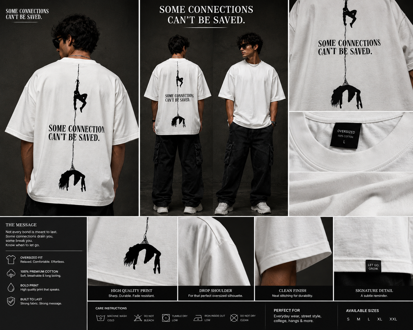 Some Connections Can’t Be Saved – Oversized Graphic T-Shirt
